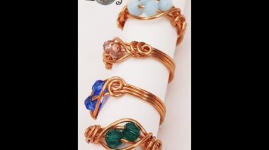 Play with wire | Simple rings | Twisted leaves | Small stone with holes @Lan Anh Handmade731 #Shorts