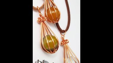 Water Drop cage | Wire cage | Pendant | stone without holes @Lan Anh Handmade 751 #Shorts