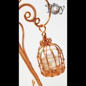 Bird cage | Wire cage | Pendant | large spherical stone without holes @Lan Anh Handmade 752 #Shorts