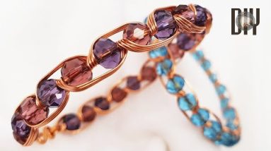 Simple bracelet | Crystal beads | Stone with holes | How to do | Wire Jewelry @Lan Anh Handmade 742