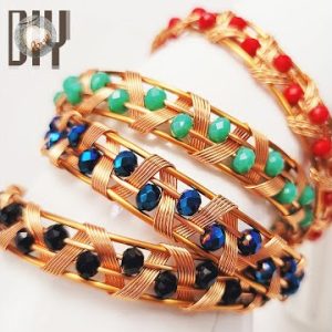 Zig Zag | thick bangle | cuff bracelet | Small crystal beads @Lan Anh Handmade  795 #Shorts