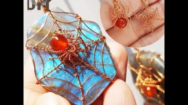 Spider | spider webs | Pendant | earrings | Labradorite | Halloween @Lan Anh Handmade 810 #Shorts