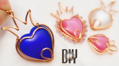 Crowned Hearts | King And Queen | Pendant | heart cabochon | stone no hole @Lan Anh Handmade  835