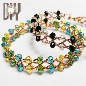 Braided copper Bracelet | 4 strand braided | small crystal beads @Lan Anh Handmade 844 #Shorts