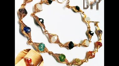 Eye bracelet | Eye ring | small crystal | Herringbone wire wrap bead @Lan Anh Handmade 851 #Shorts