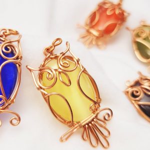 Owl | Pendant | Halloween | oval cabochon | stone without holes 855
