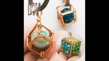 Cube pendant | spherical stone | stone without holes | small crystal @Lan Anh Handmade 874 #Shorts
