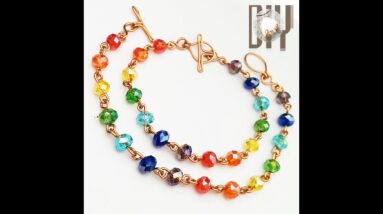 Simple bracelet | crystal beads | Colours of the Rainbow @Lan Anh Handmade  865 #Shorts