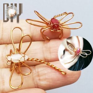 Dragonfly | ear cuff | small drop cabochon | stone no hole @Lan Anh Handmade  869 #Shorts