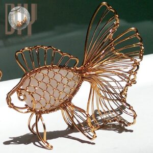 3D goldfish | pendant | big Rose Quartz | stone no hole @Lan Anh Handmade  868 #Shorts
