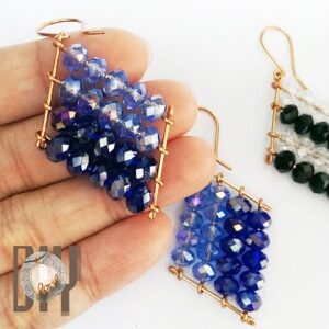 Simple rhombus shaped | earring | crystal beads @Lan Anh Handmade  862 #Shorts