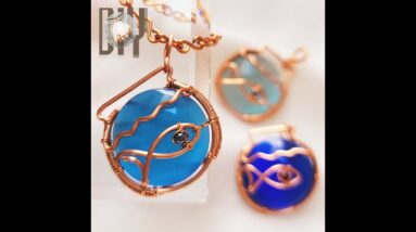 Fish in the fishbowl | Pendant | round cabochon | stone without holes @Lan Anh Handmade 872 #Shorts