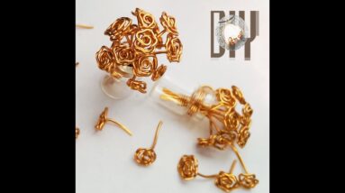 Flower vase pendant | mini glass jar | copper jewelry | no stone @Lan Anh Handmade 888 #Shorts