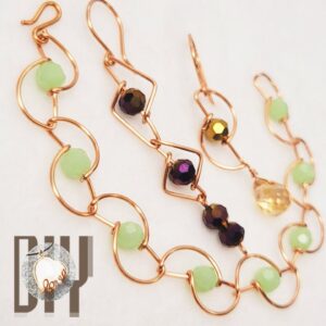 Semi-circle chain link | bracelet | earrings | crystal beads @Lan Anh Handmade 884 #Shorts